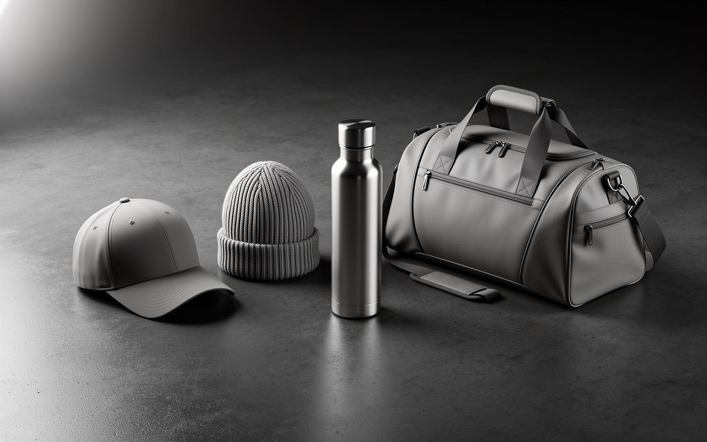 Rival Born club merchandise collection including cap, sports bag, bottle, and towel