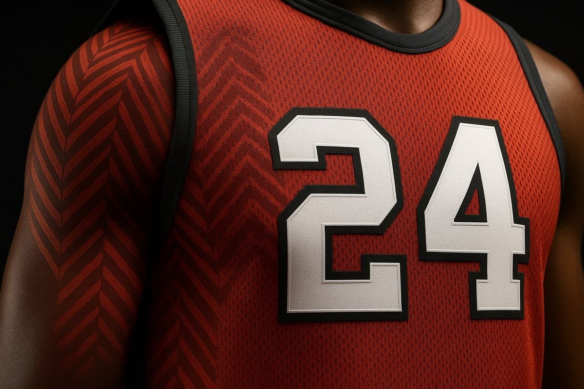 Heat-applied basketball player name and numbers