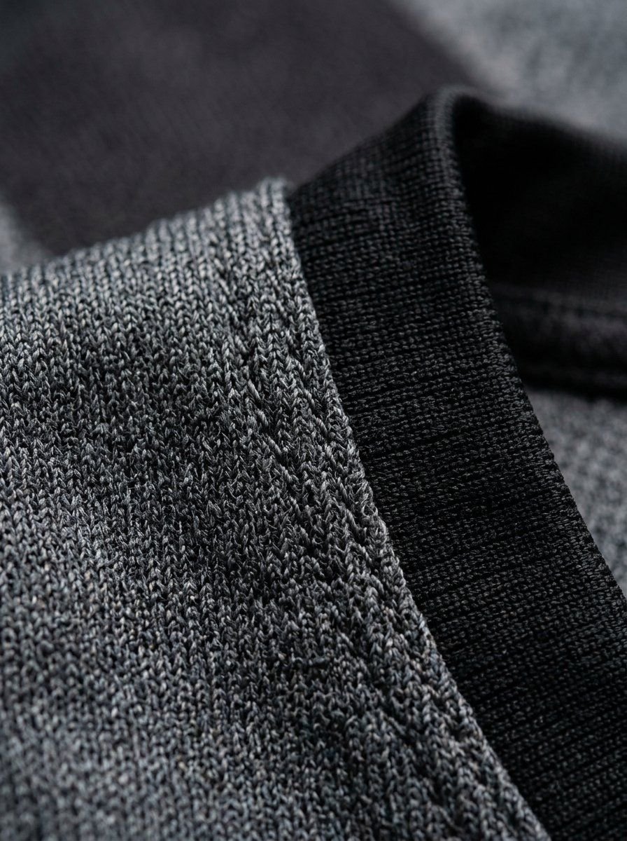 Durable heavy-stretch elastane guernsey knit with reinforced seams