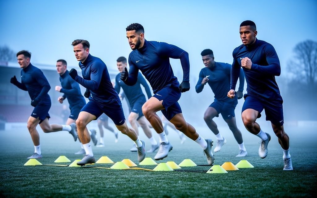 Athletes in technical training wear during squad practice