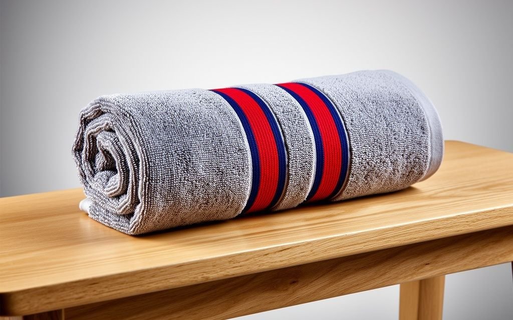 Custom athletic gym and bench towel with club trim