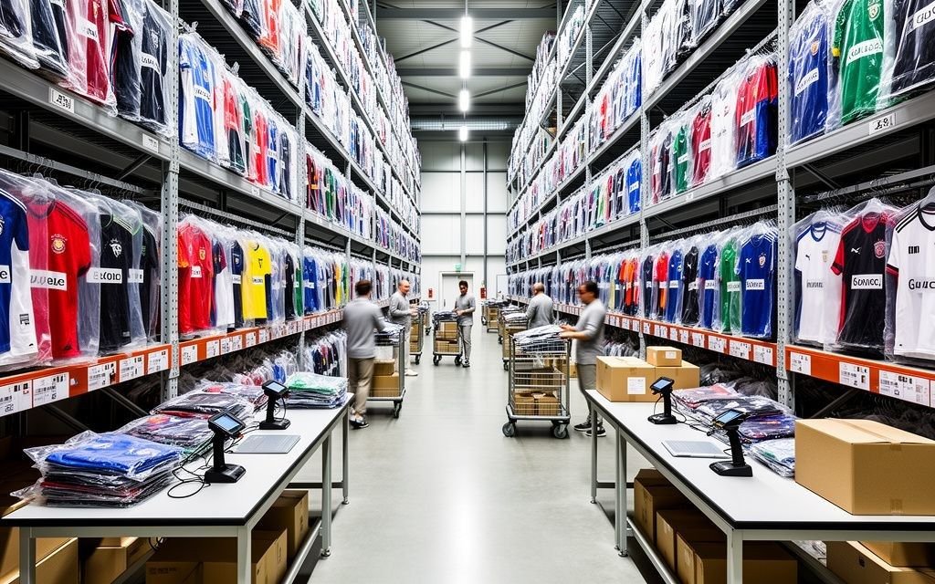 Organized sportswear repeat order dispatch inventory