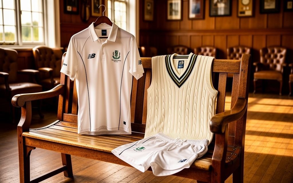 Custom cricket club teamwear kit including playing shirt and trousers