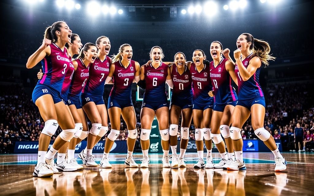 Professional custom volleyball team uniforms and court shorts